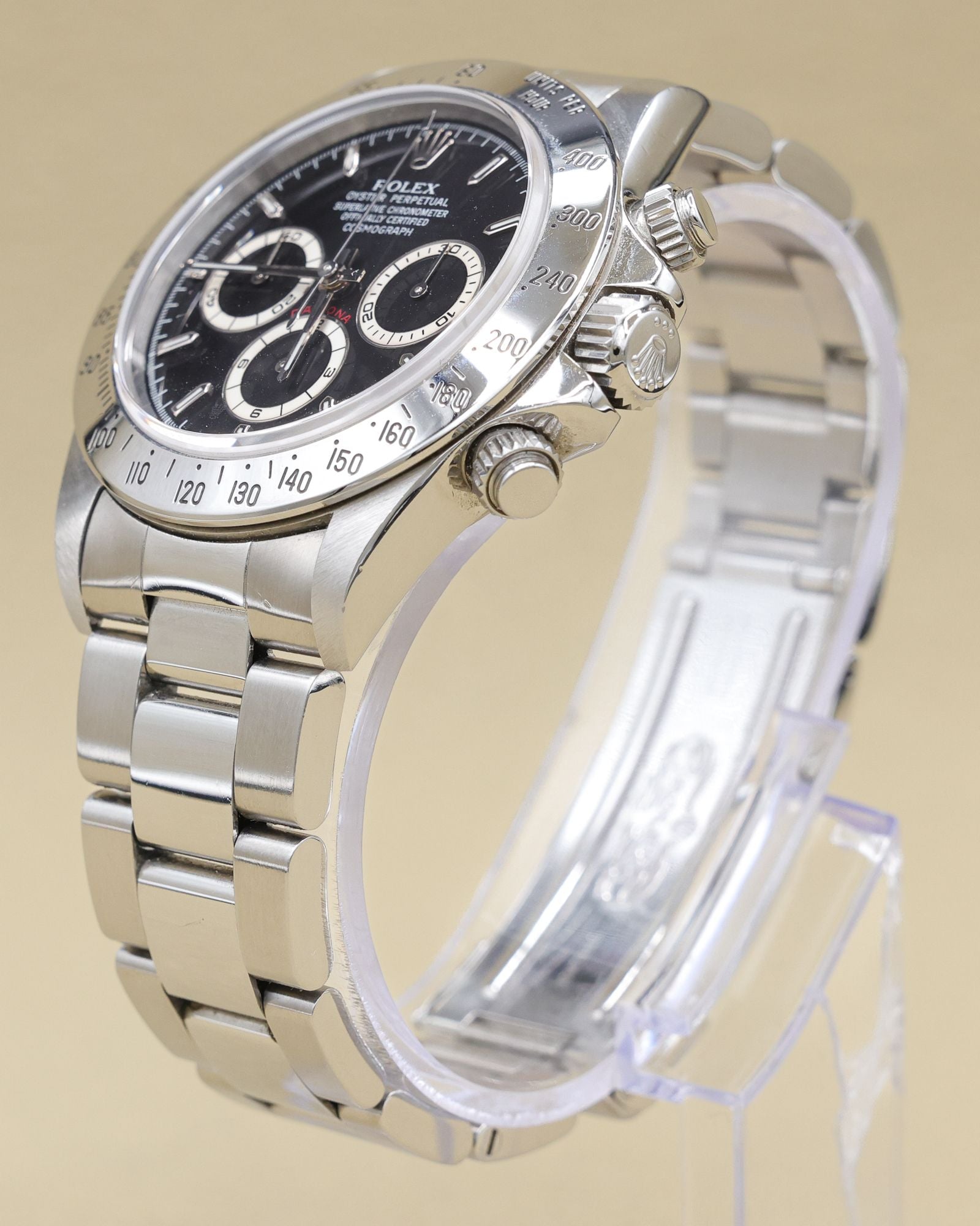 Rolex Daytona Zenith Black Dial on Oyster 16520 Service Papers and Box 2019