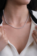 18K White Gold Round Natural Diamond Tennis Necklace 5ct N-5CT4PR
