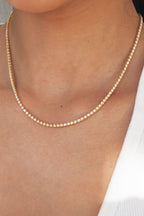 18K White Gold Illusion Set Round Diamond Tennis Necklace 3ct N-329RD