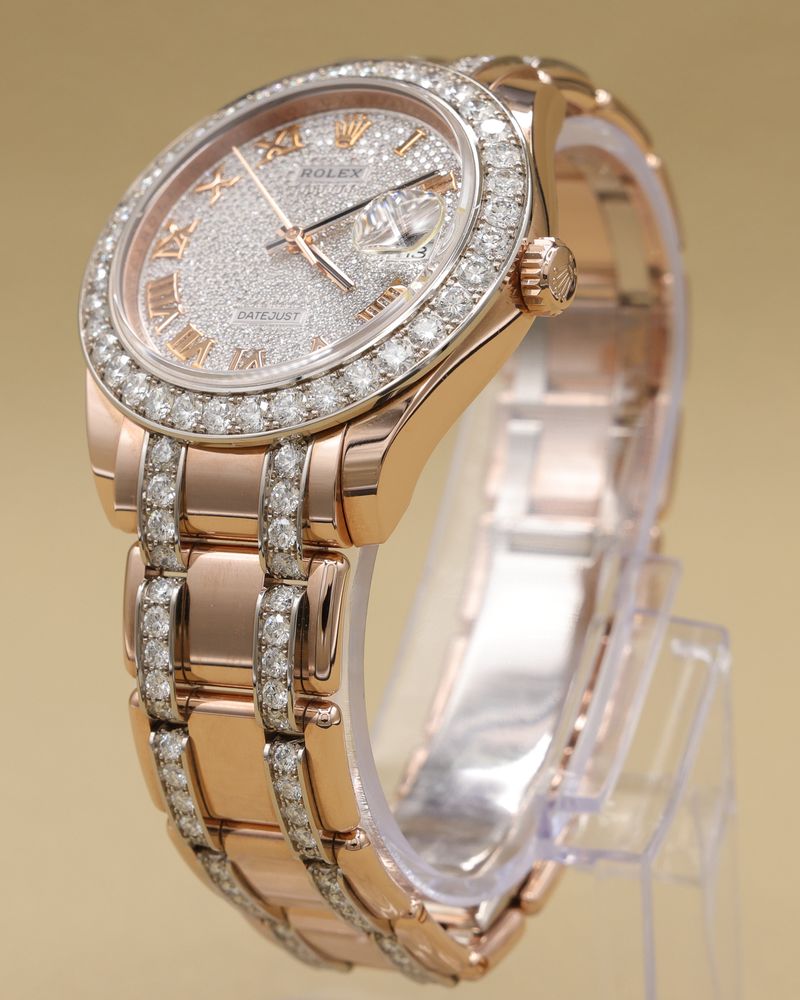 Rolex Datejust Pearlmaster 39 Diamond Paved Roman Dial on Pearlmaster 86285 Complete 2018