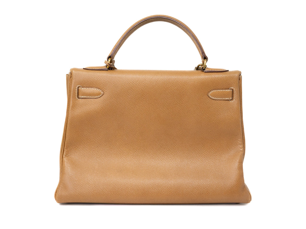 Vintage Hermes Kelly 32 Sellier Naturel Courchevel