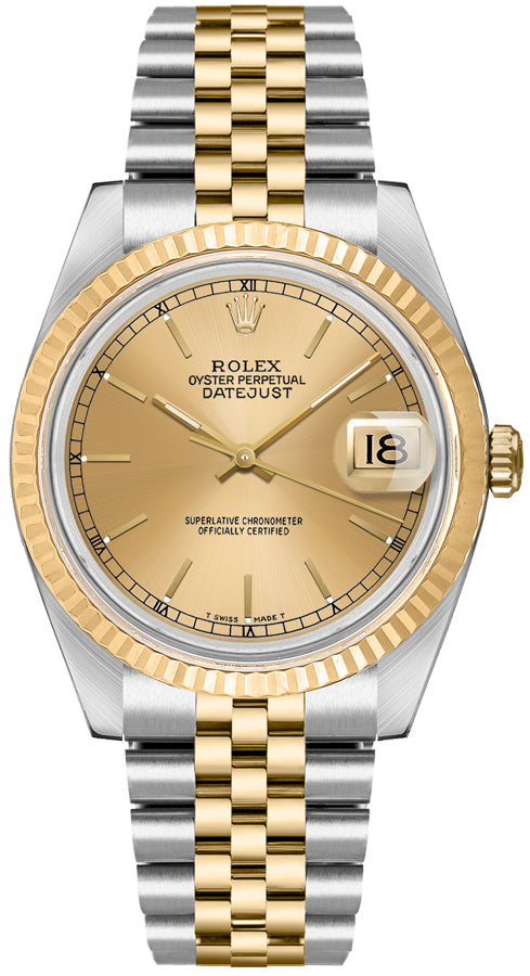 Rolex Datejust Champagne Stick Dial on Jubilee 16233