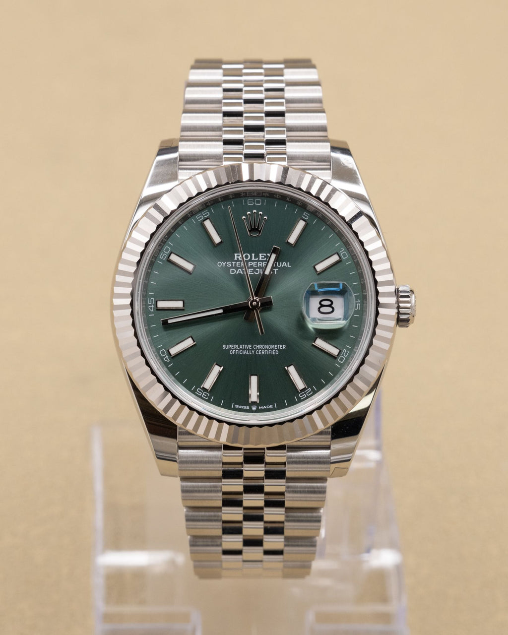 Rolex Datejust 41 Mint Green Index Dial on Jubilee 126334 Complete 2024