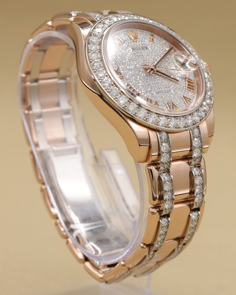 Rolex Datejust Pearlmaster 39 Diamond Paved Roman Dial on Pearlmaster 86285 Complete 2018