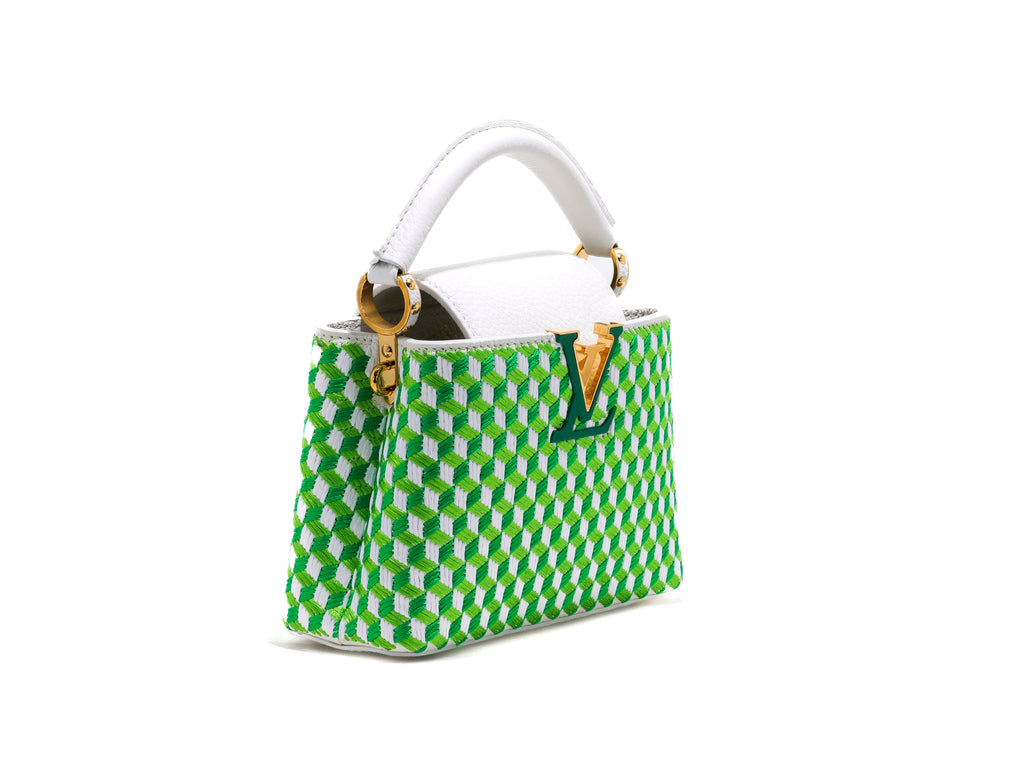 Louis Vuitton Taurillon Braided Capucines Mini in Vert Green