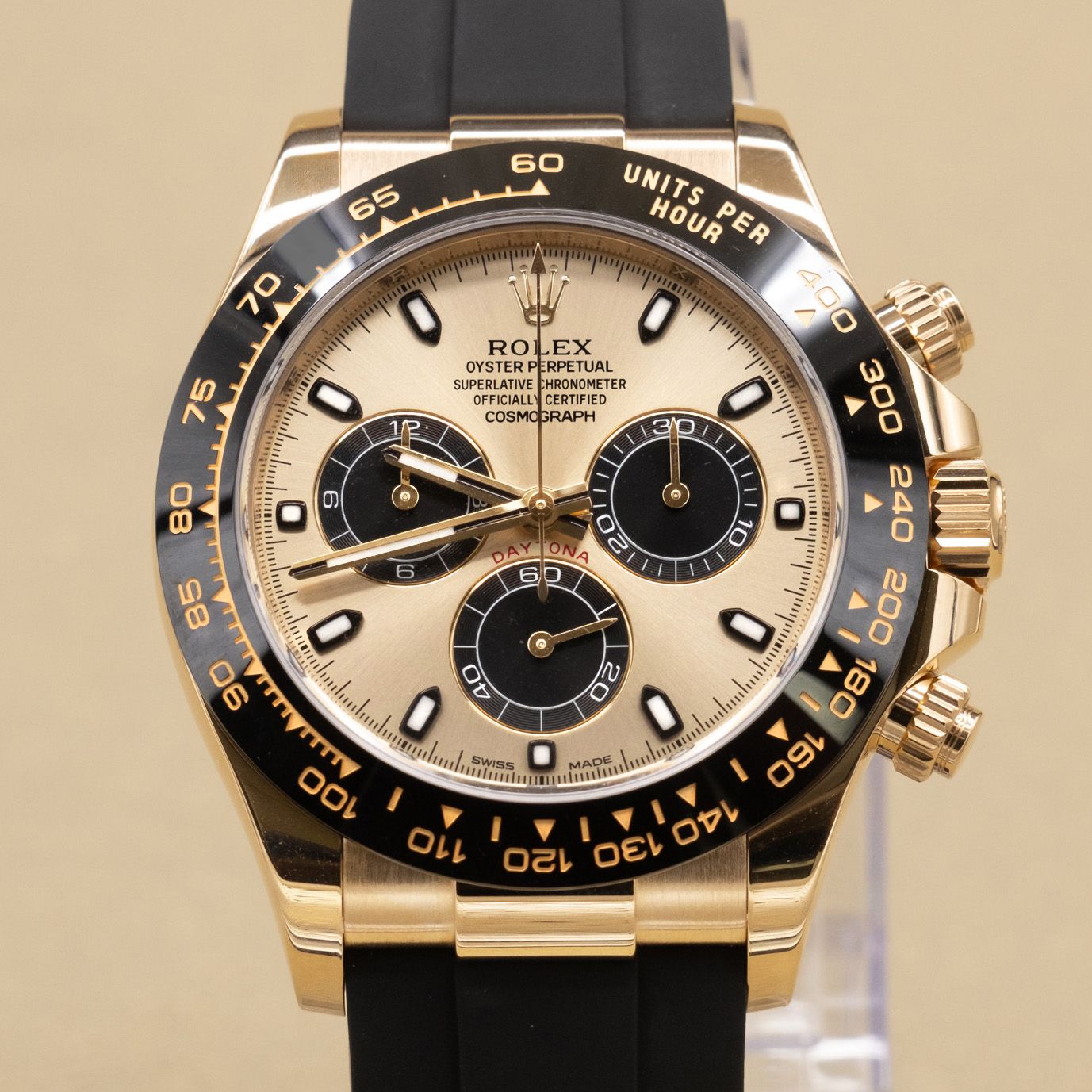 Rolex Daytona Champagne And Index Dial on Oysterflex 116518LN Card 2020