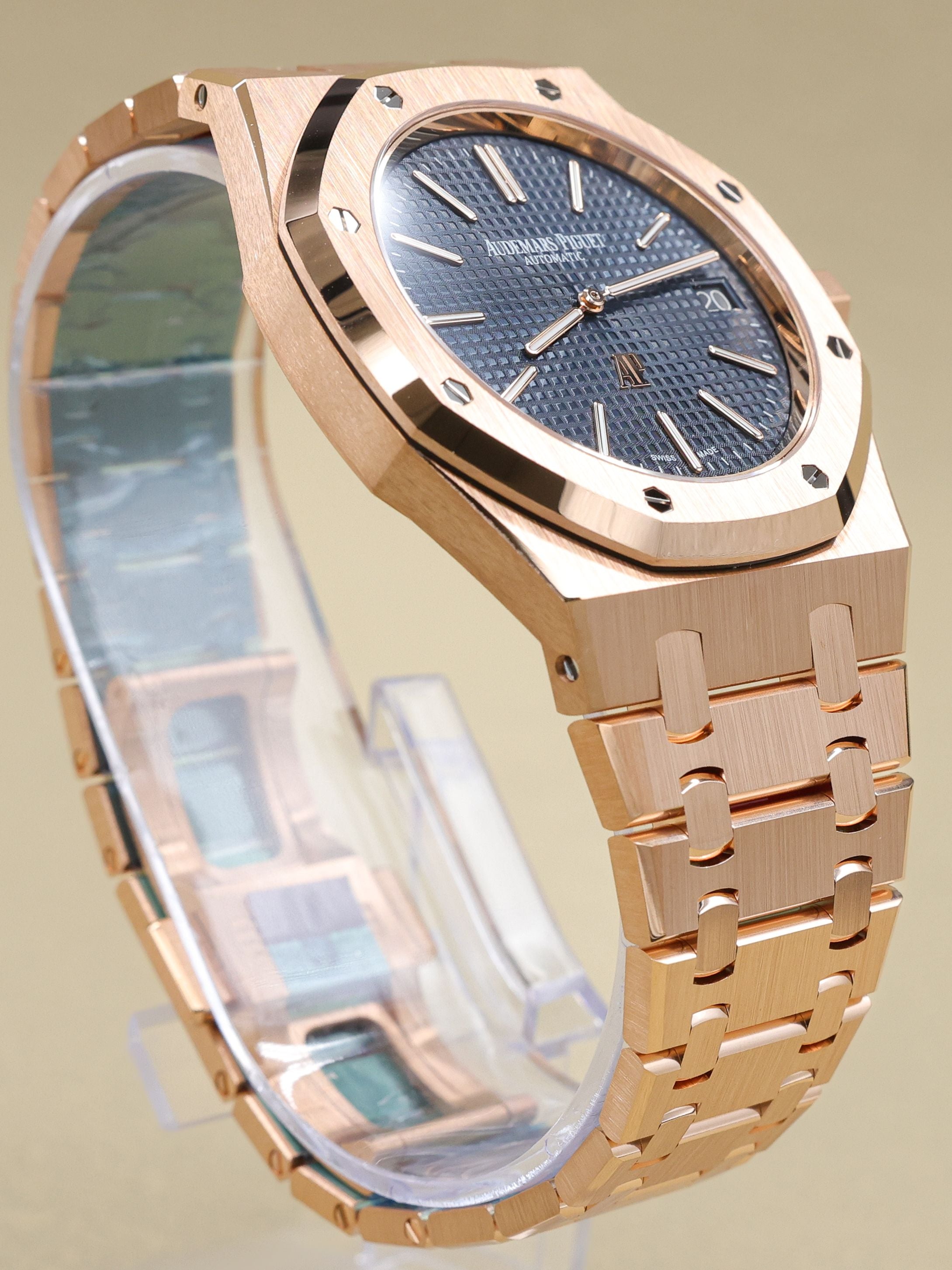 Audemars Piguet Royal Oak Extra-Thin Blue Dial on Bracelet 15202OR.OO.1240OR.01.A Card 2021