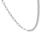 14K Yellow Gold Round Diamond Half Tennis Necklace 14.2ct N-6886LN1