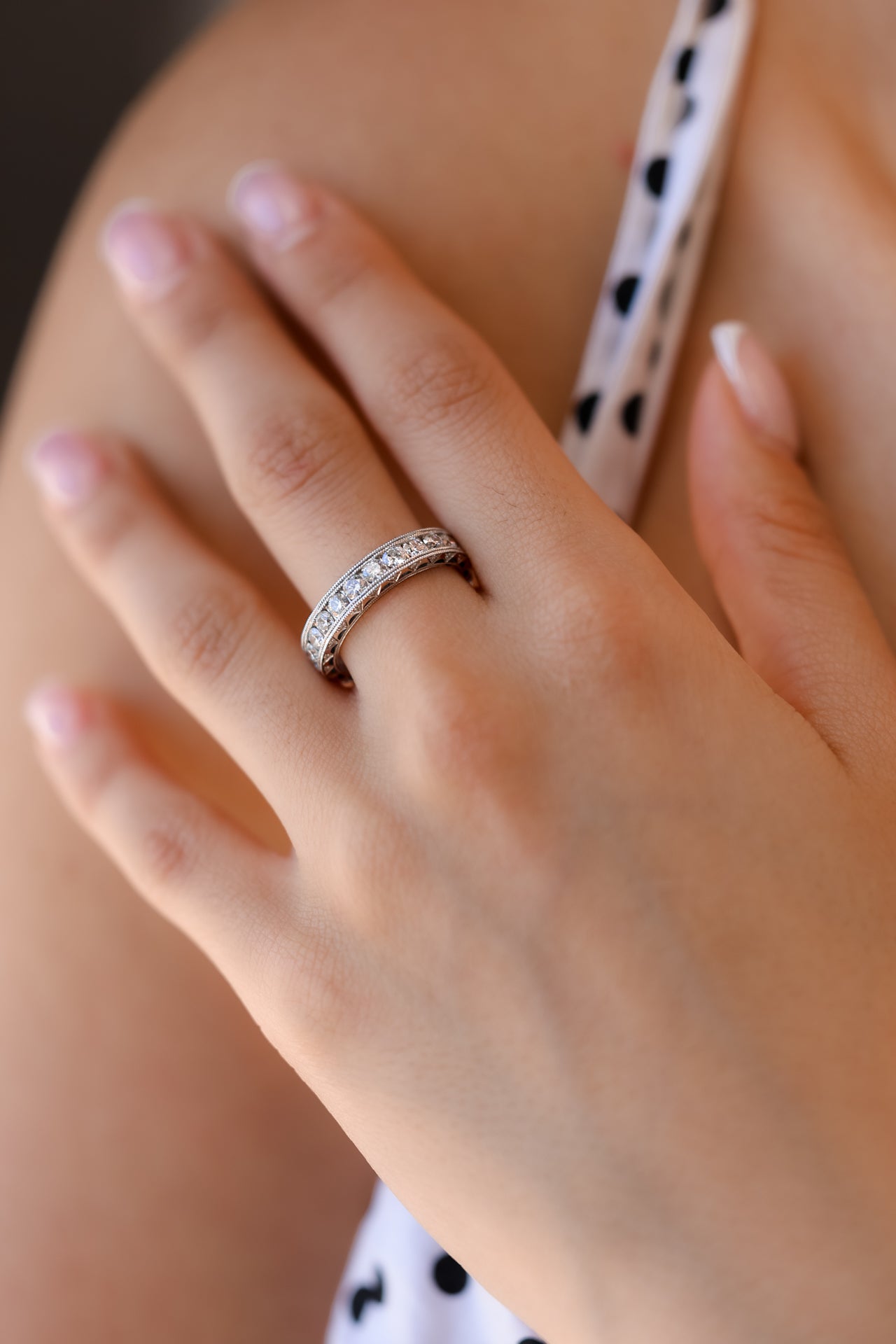 Round Natural Diamond Eternity Band 18KT White Gold 2.5ct R-6850