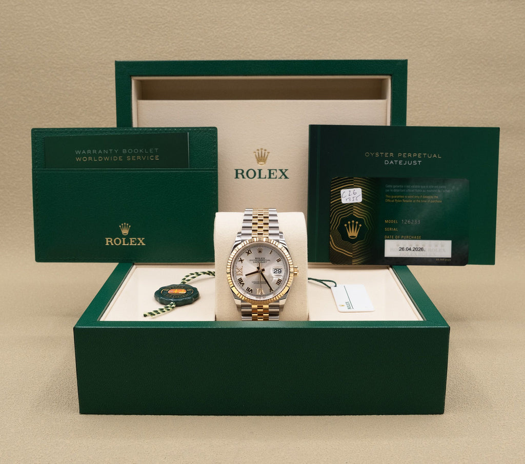 Rolex Datejust 36 Silver Roman Dial on Jubilee 126233 Complete 2026