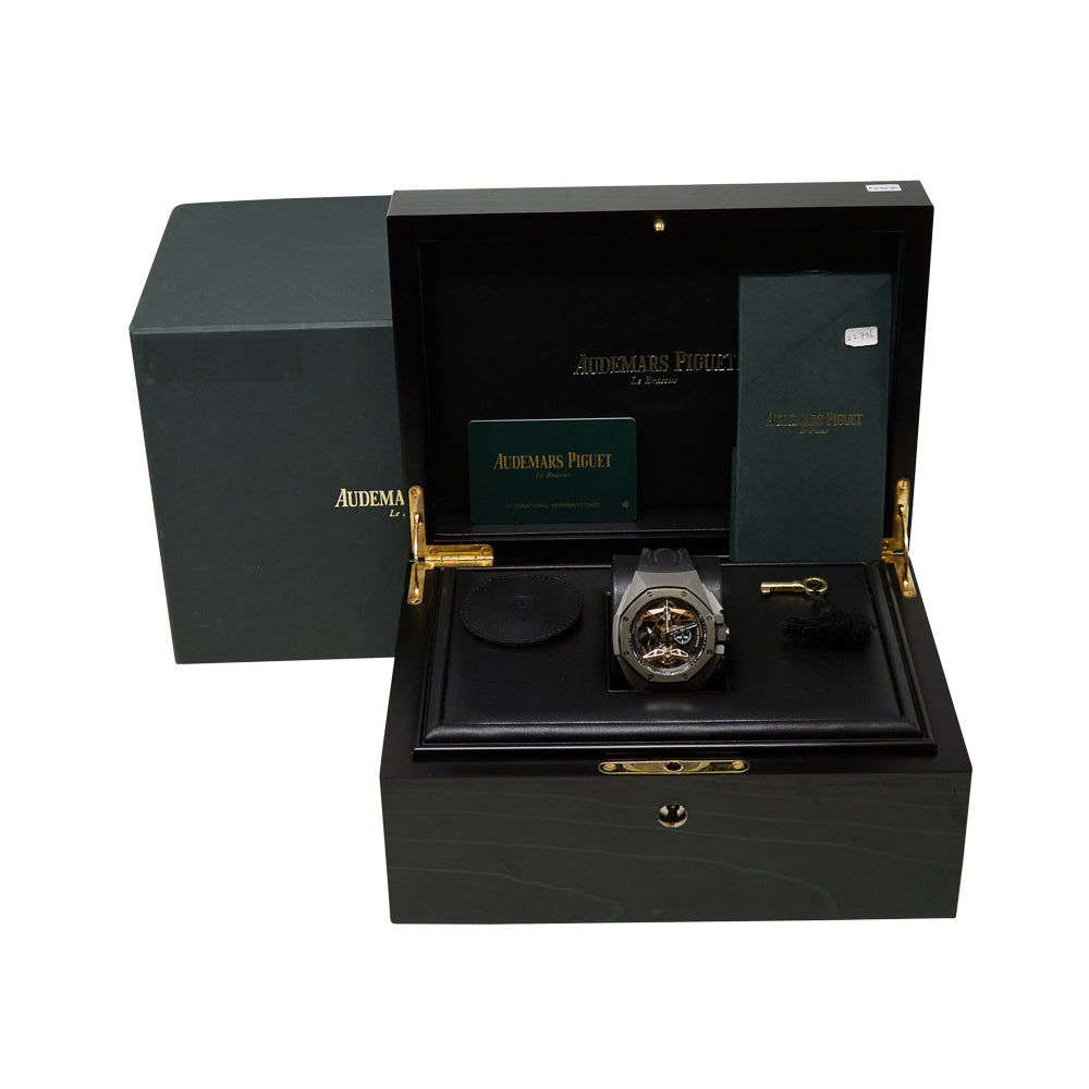 Audemars Piguet Royal Oak Concept Tourbillon Chronograph Openworked Skeleton Dial on Rubber Strap 26612TI.OO.D002CA.01 Complete