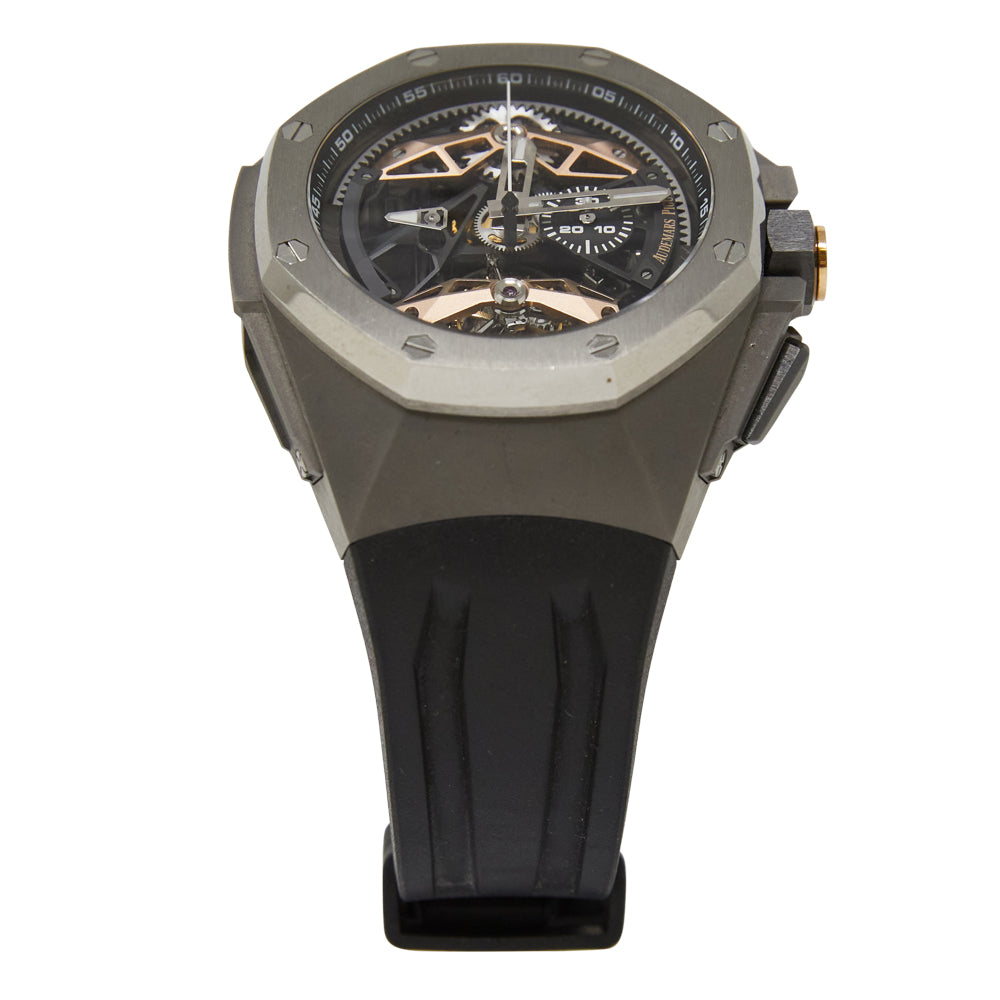 Audemars Piguet Royal Oak Concept Tourbillon Chronograph Openworked Skeleton Dial on Rubber Strap 26612TI.OO.D002CA.01 Complete