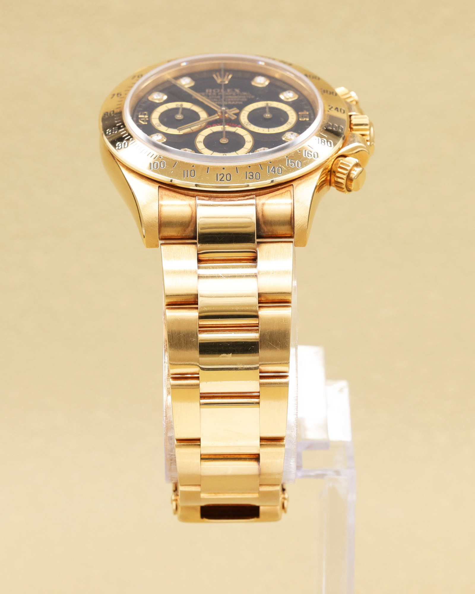 Rolex Daytona Zenith Black Diamond Dial on Oyster 16528 with Box