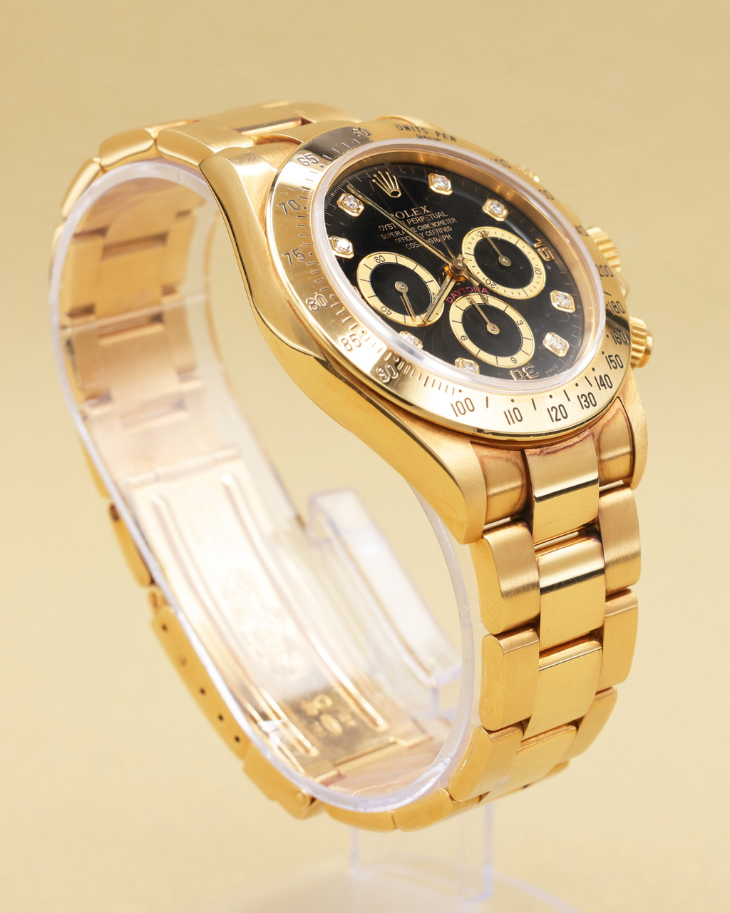 Rolex Daytona Zenith Black Diamond Dial on Oyster 16528 with Box