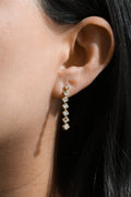 14KT Yellow Gold Baguette Diamond Dangle Earrings 0.9ctw E-JS041113