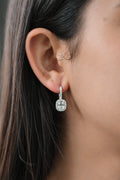 18KT White Gold Cushion Diamond Dangle Earrings 2.63ctw E-203CU