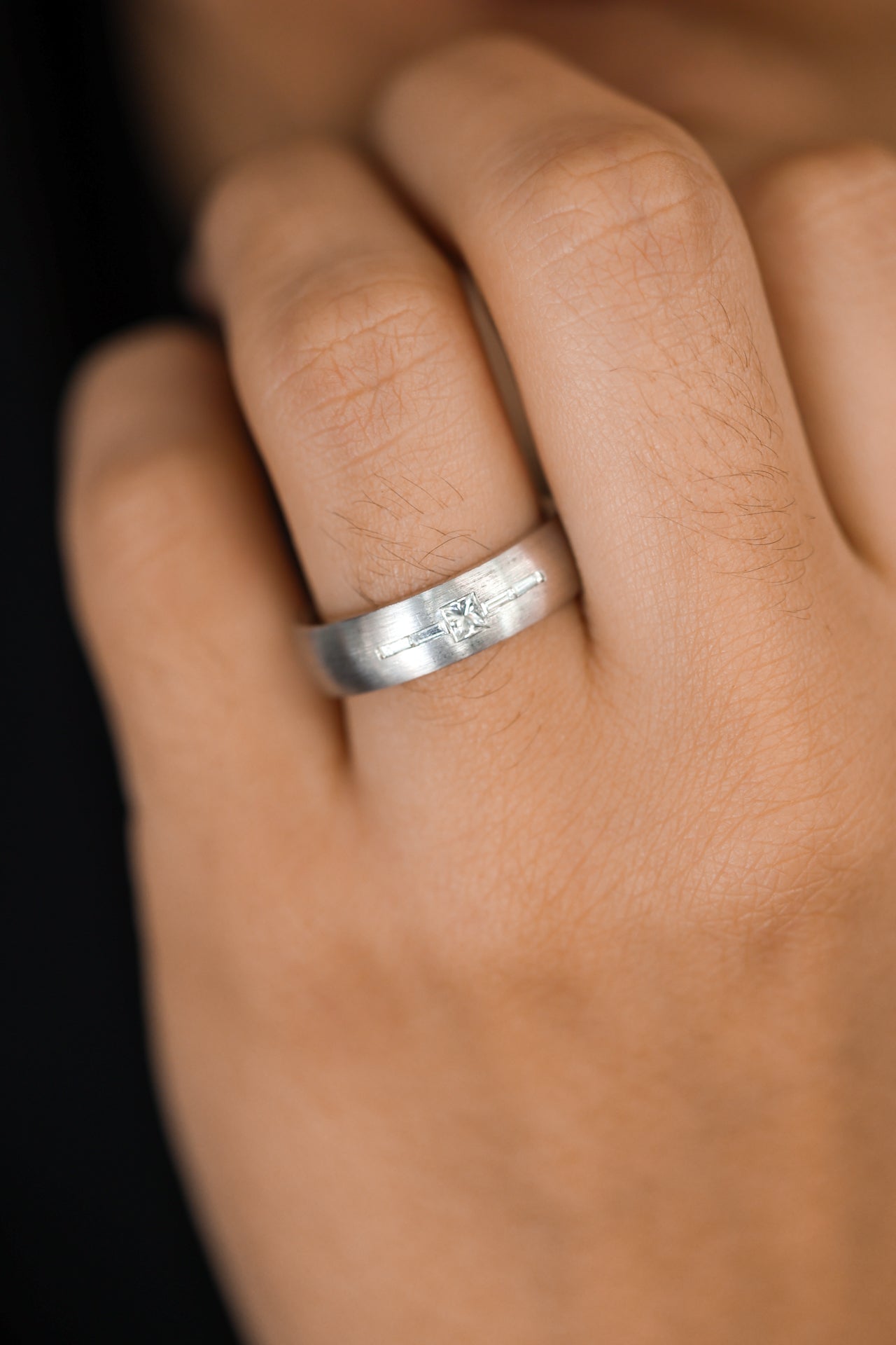 Men's Princess & Baguette Ring 0.3 cts.