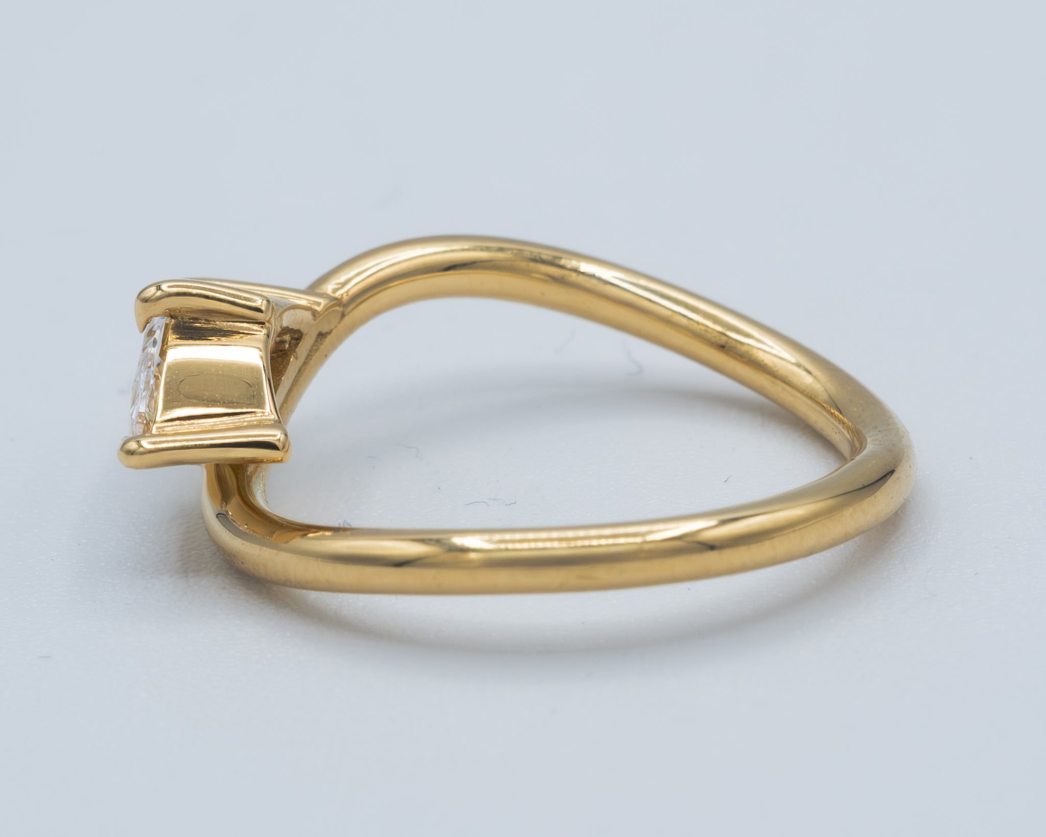 Yellow Gold Wavy Stack Ring Fashion Ring 0.5 cts.