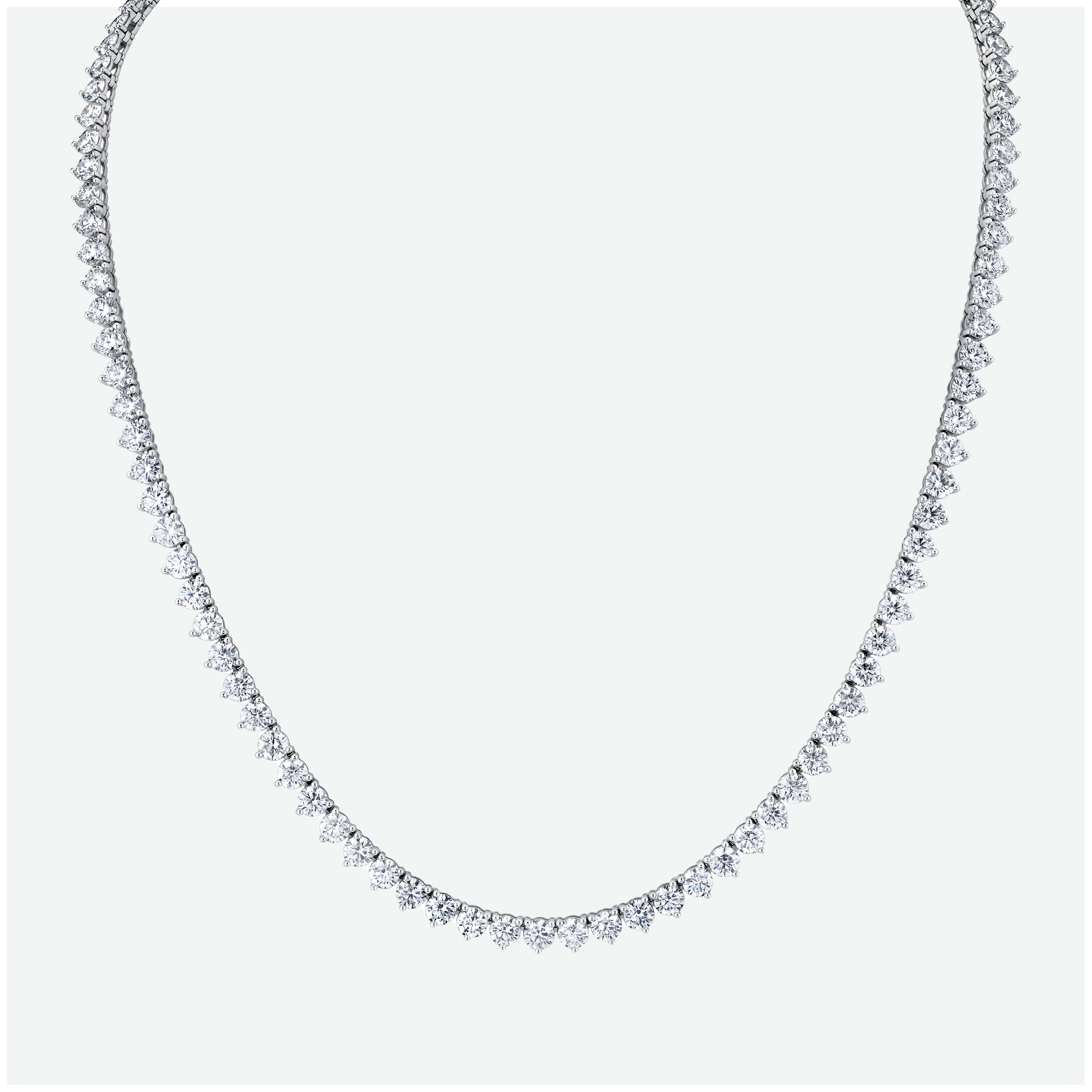 14K Yellow Gold Round Natural Diamond Tennis Necklace 20.7ct N-1972RD