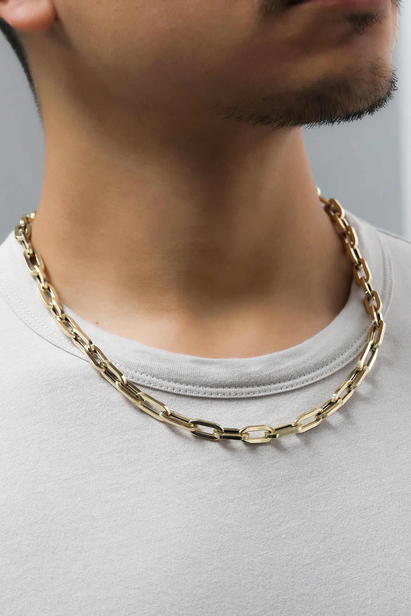 Franco Link Chain Necklace 33.5 Inches Yellow Gold 0ct N-335YG