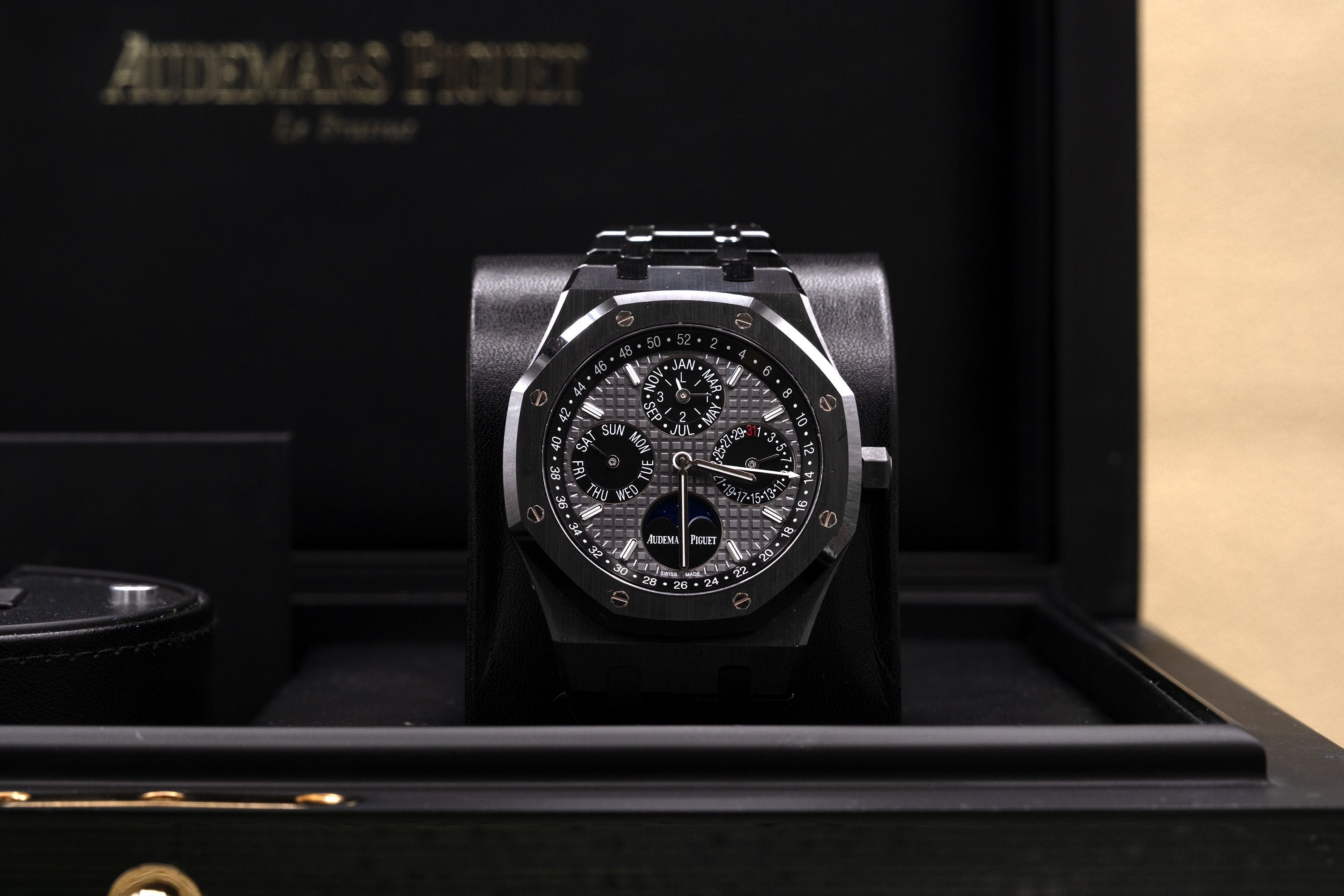 Audemars Piguet Royal Oak Perpetual Calendar Slate Grey Dial on Bracelet 26579CE.OO.1225CE.01 Complete 2017