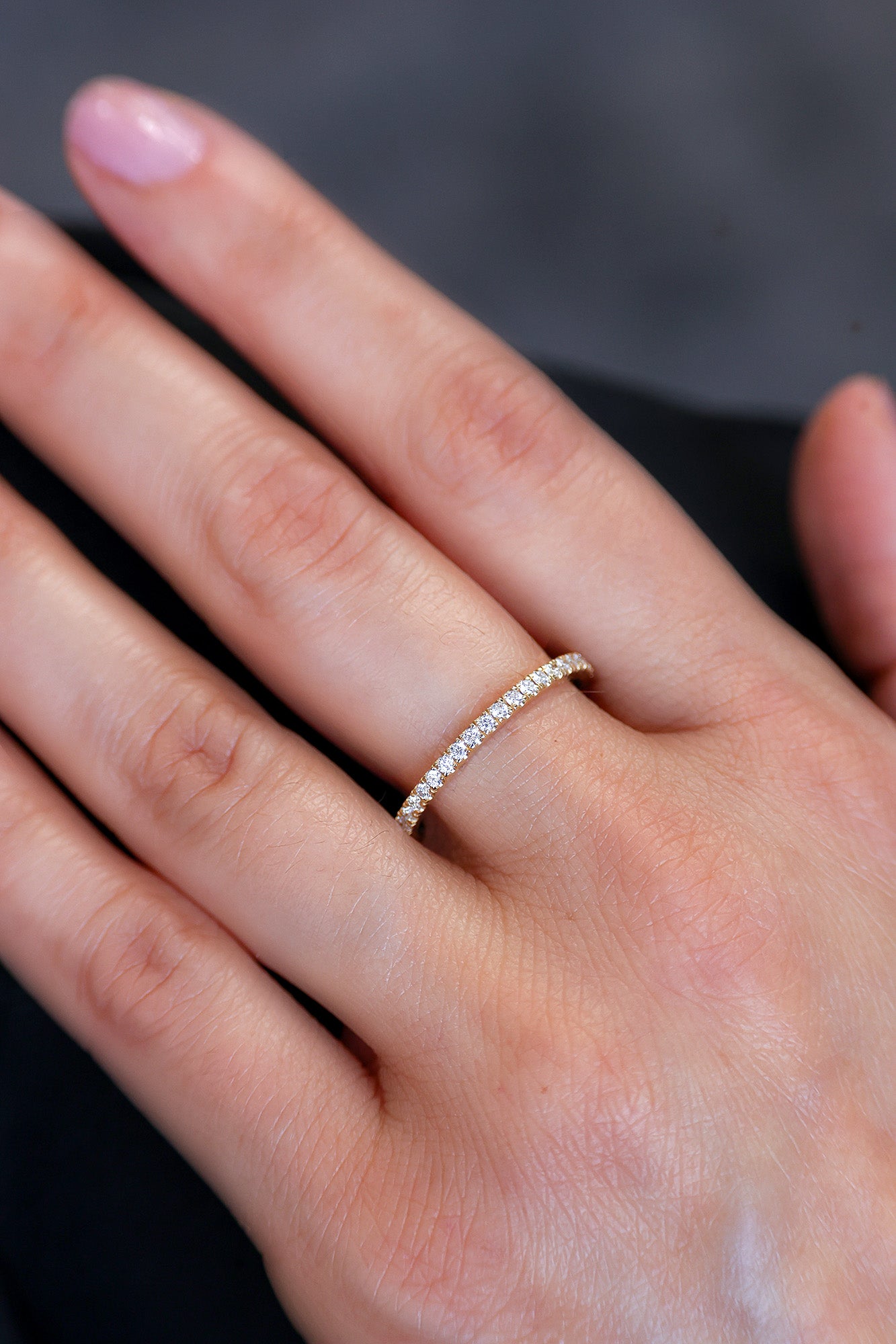 Round Natural Diamond Eternity Band 18KT Yellow Gold 0.5ct R-51