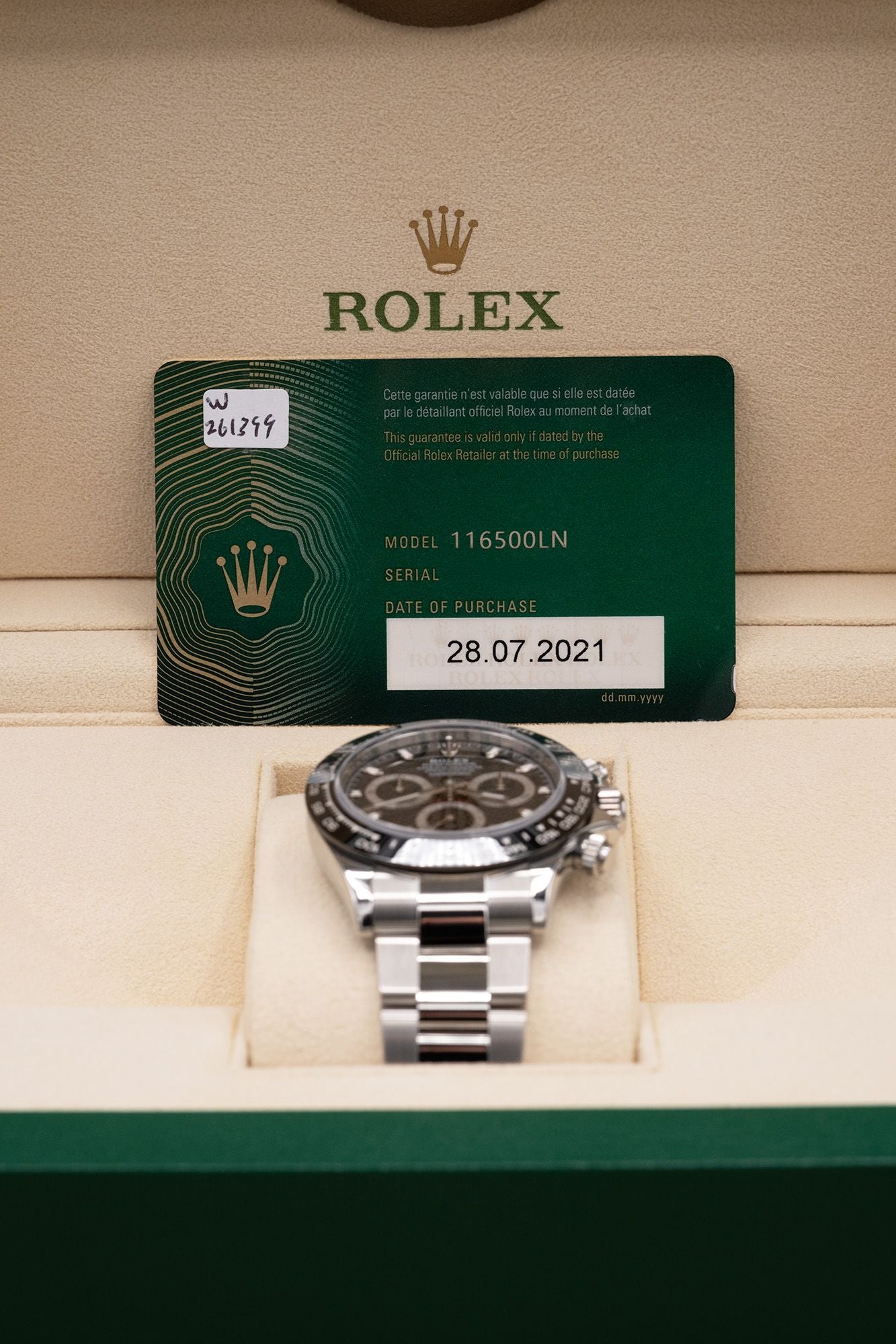 Rolex Daytona Black Dial on Oyster 116500LN Complete 2021