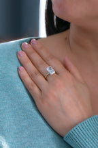 Radiant Lab Grown Diamond 18KT Two-Tone Solitaire Ring 4.51ct R-451LGD