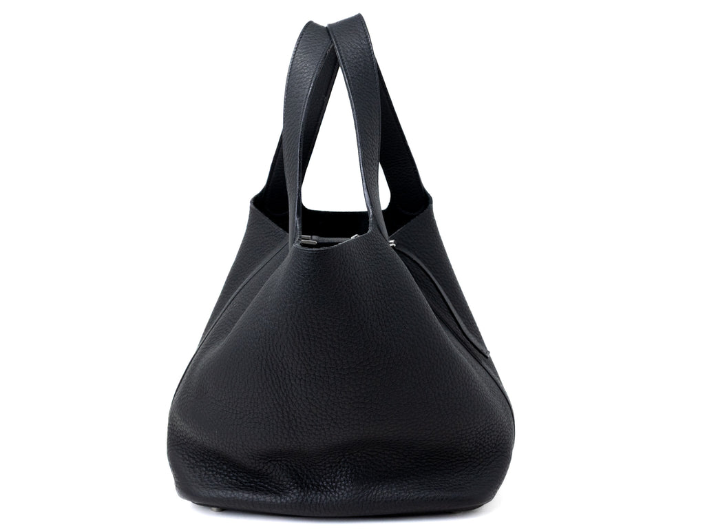 Hermes Picotin Noir Clemence Lock 22 MM Handbag