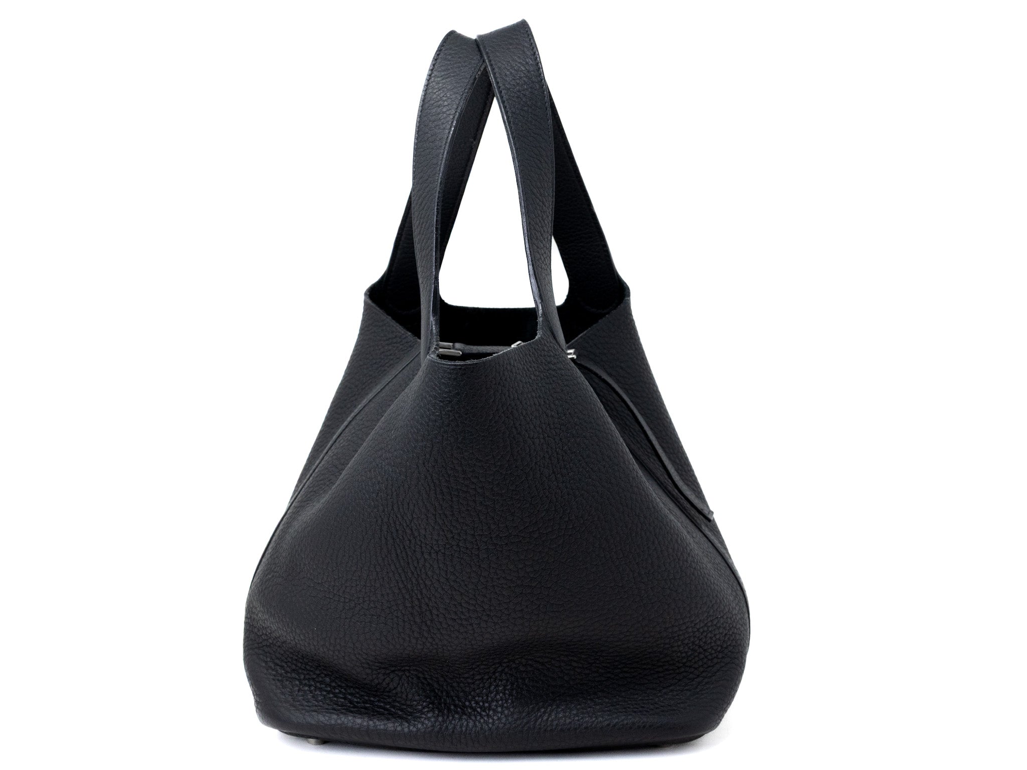 Hermes Picotin Noir Clemence Lock 22 MM Handbag