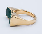 Yellow Gold Double Emerald Stone Ring Cocktail Ring 6.07 cts.