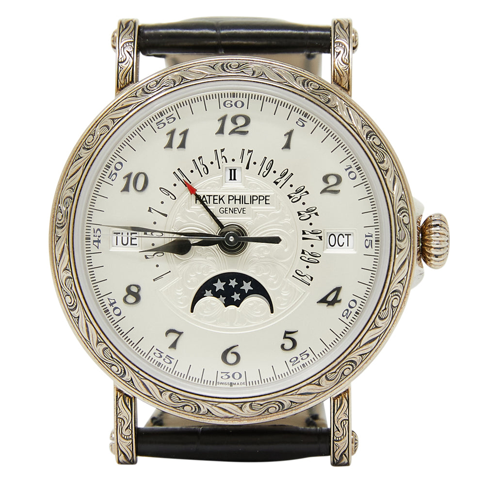 Patek Philippe Grand Complications Retrograde Silver Arabic Dial on Leather Strap 5160/500G-001 Complete 2020