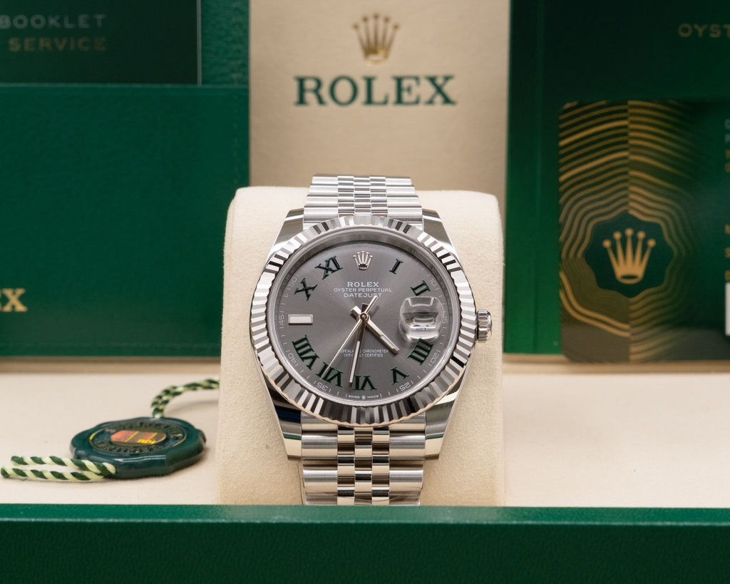 Rolex Datejust 41 Slate Green Roman Dial on Jubilee 126334 Complete 2026