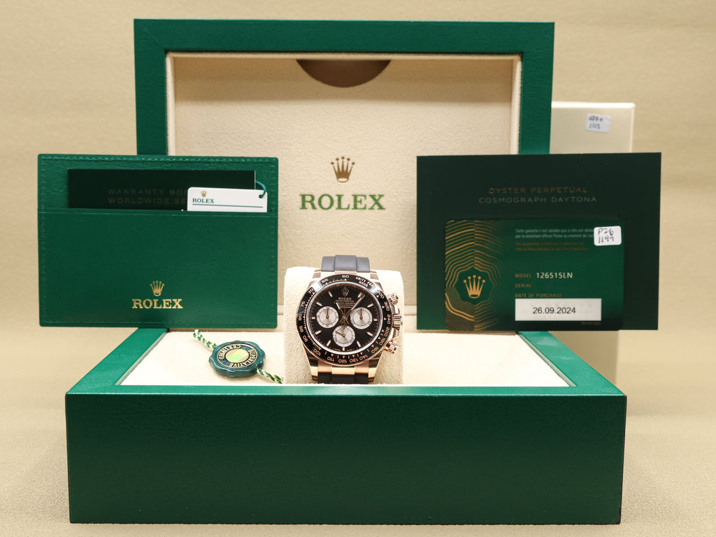 Rolex Daytona Black And Sundust Index Dial on Oysterflex 126515LN Complete 2024