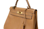 Vintage Hermes Kelly 32 Sellier Naturel Courchevel