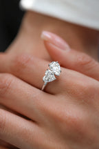 White Gold 2 STONE RING - TOI ET MOI - PS (GIA D SI1) - HS (GIA D VS1) Cocktail Ring 2.13 cts.