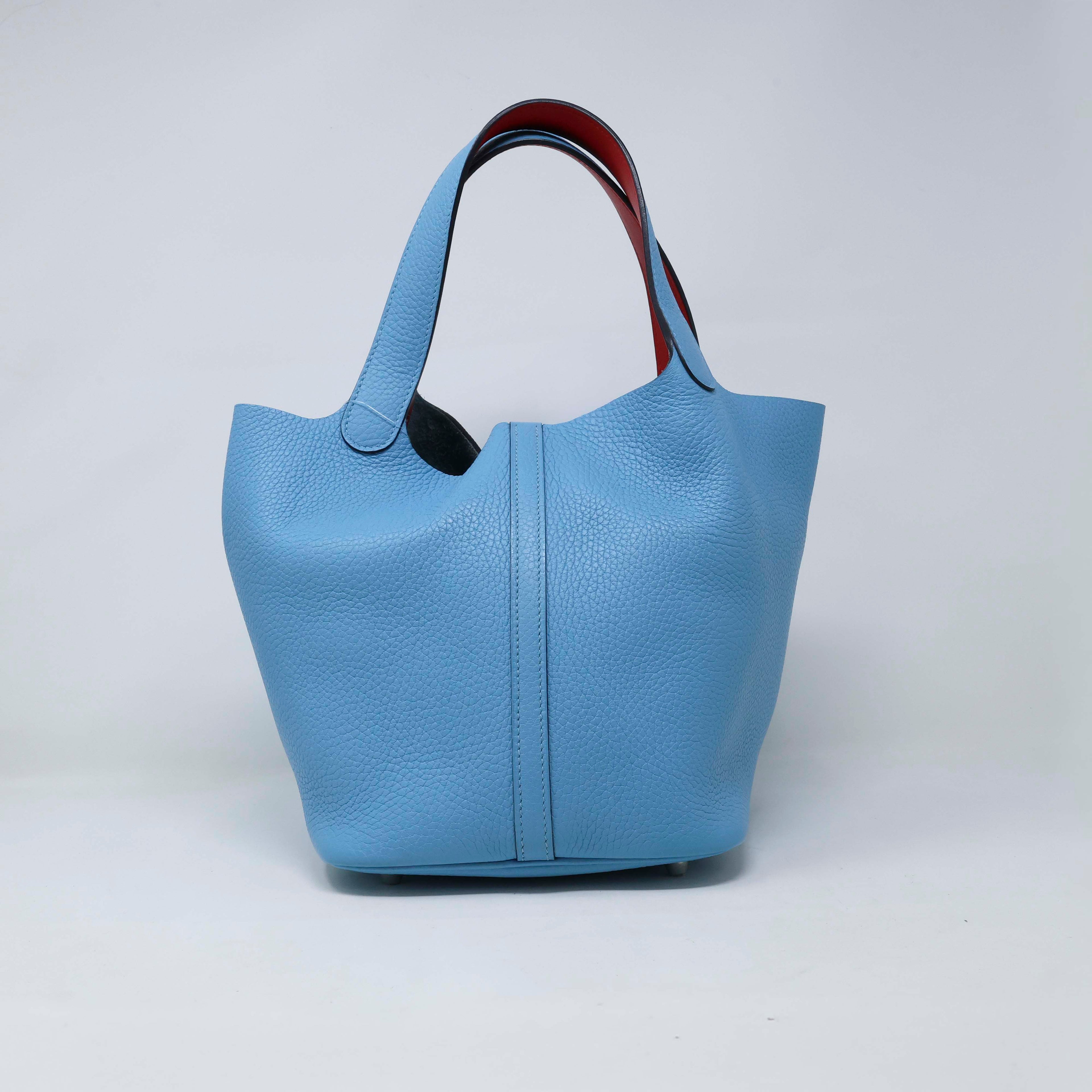 Hermes Pitcotin Lock MM Eclat Tarillon Clemence Blue Frida & Rose