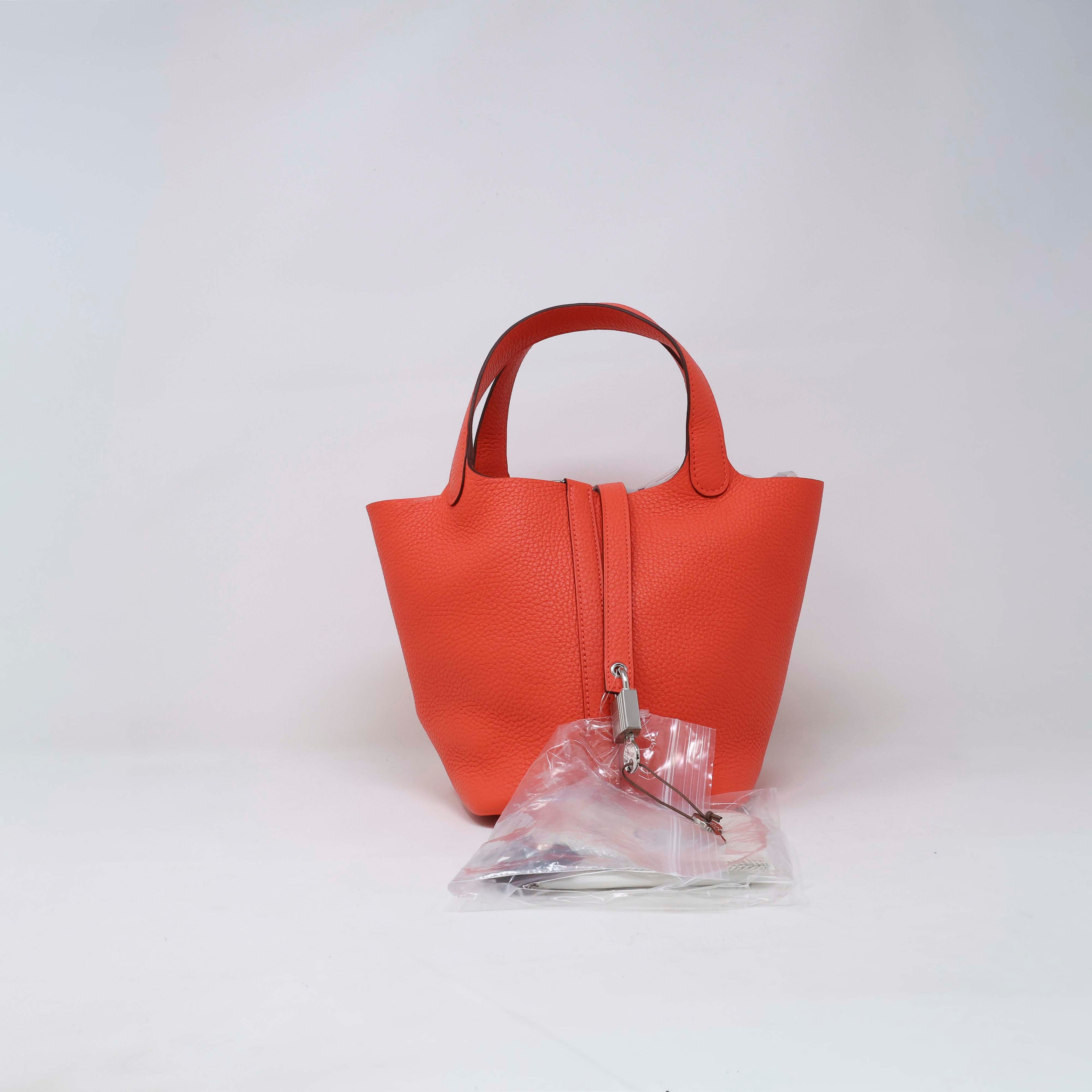 Hermes Orange Taurillon Clemence Picotin