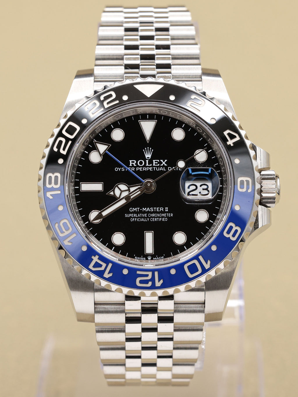 Rolex GMT-Master II Batgirl Black Dial on Jubilee 126710BLNR Complete 2023