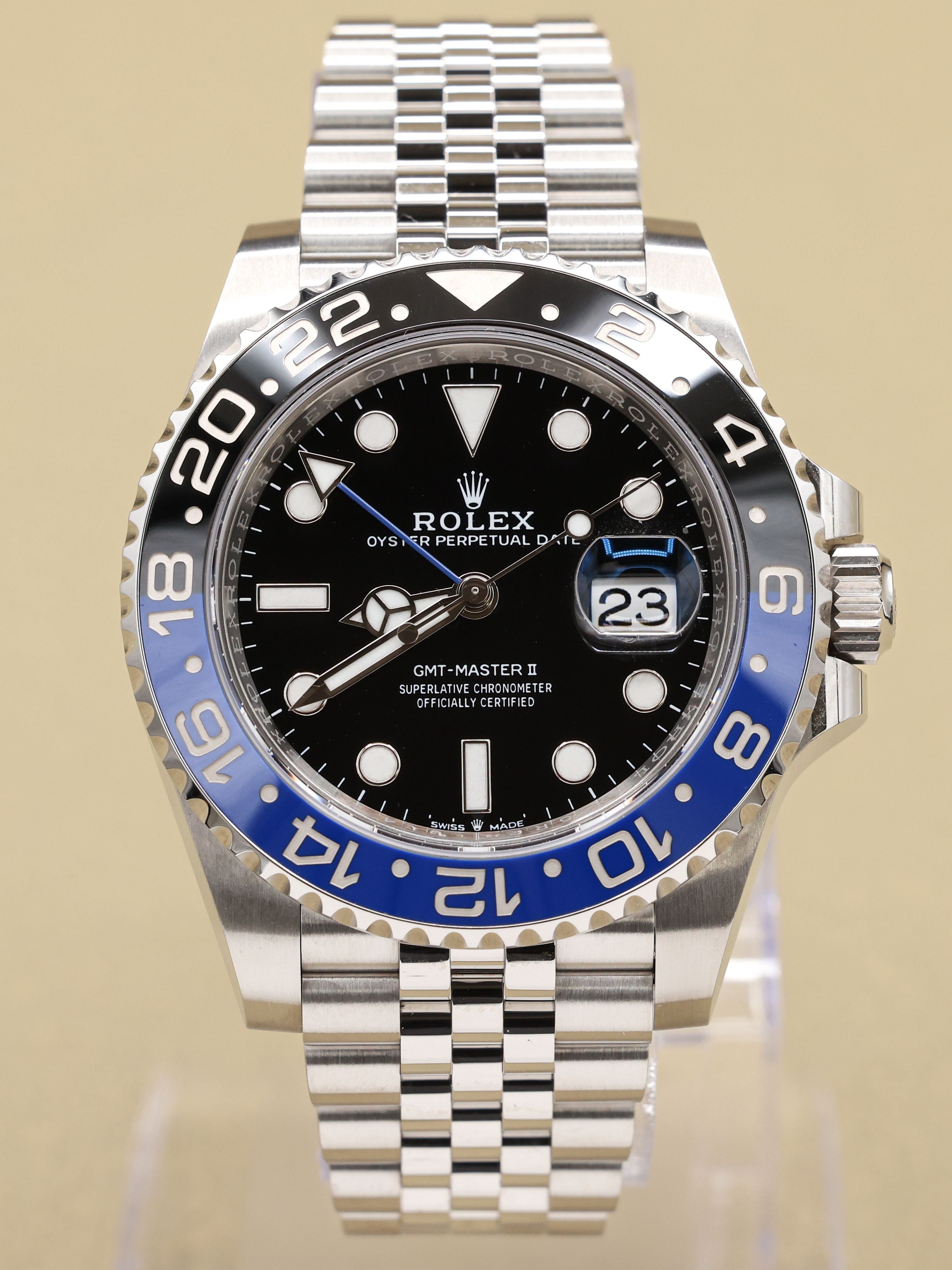 Rolex GMT-Master II Batgirl Black Dial on Jubilee 126710BLNR Complete 2023