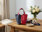 Hermes Picotin Rose Extreme Bleu Nuit Taurillon Clemence Lock MM Casaque Handbag