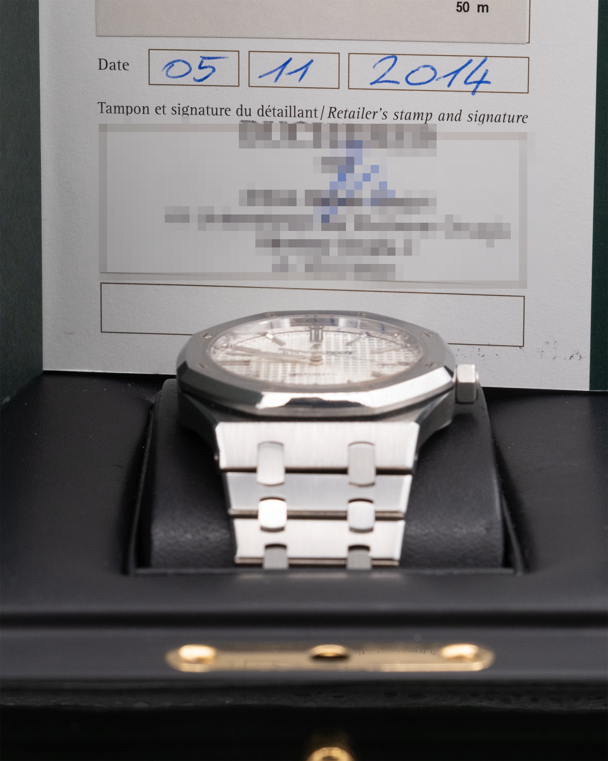 Audemars Piguet Royal Oak Selfwinding White Dial on Bracelet 15400ST.OO.1220ST.02 Complete 2014