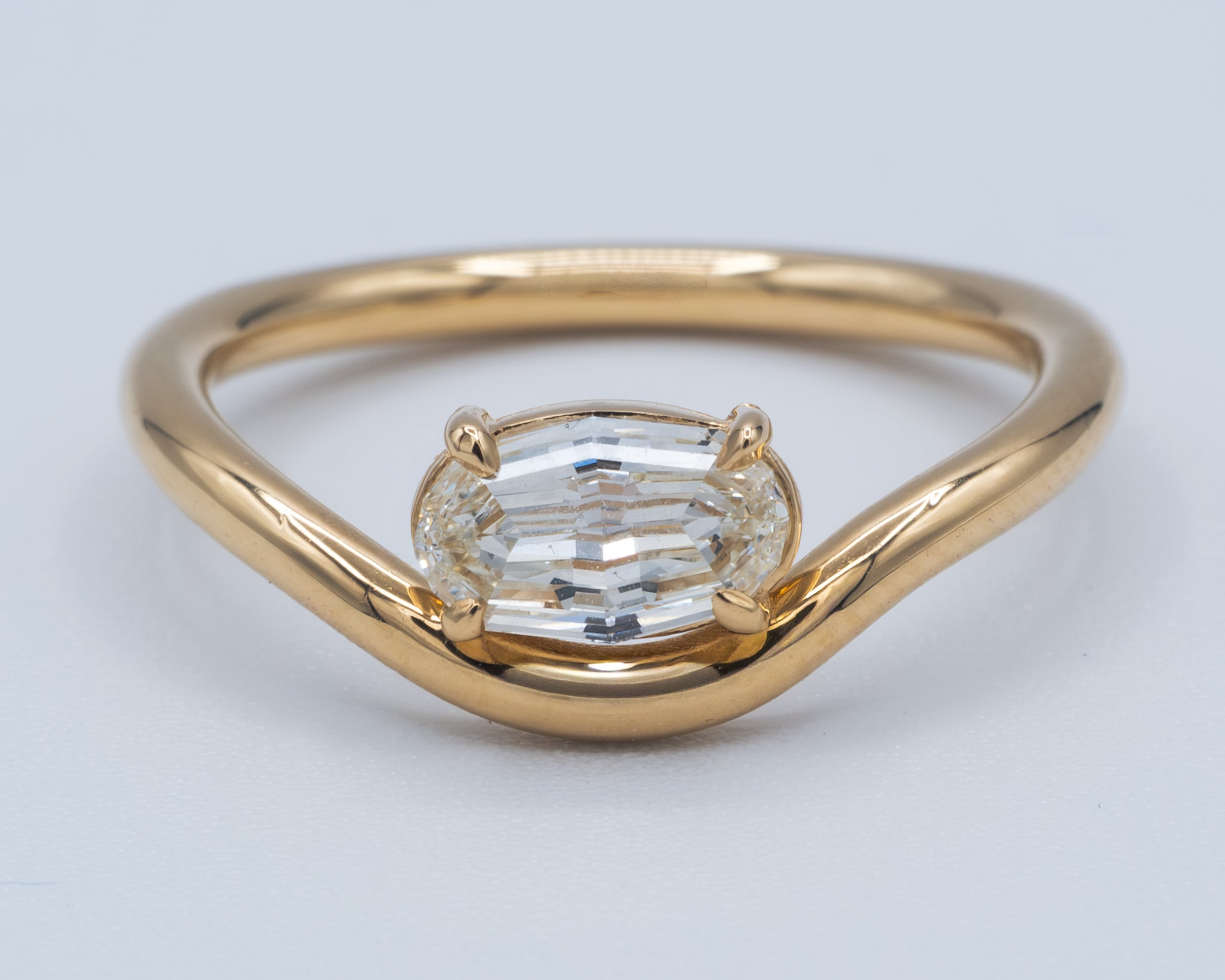 Yellow Gold Wavy Stack Ring Fashion Ring 0.7 cts.