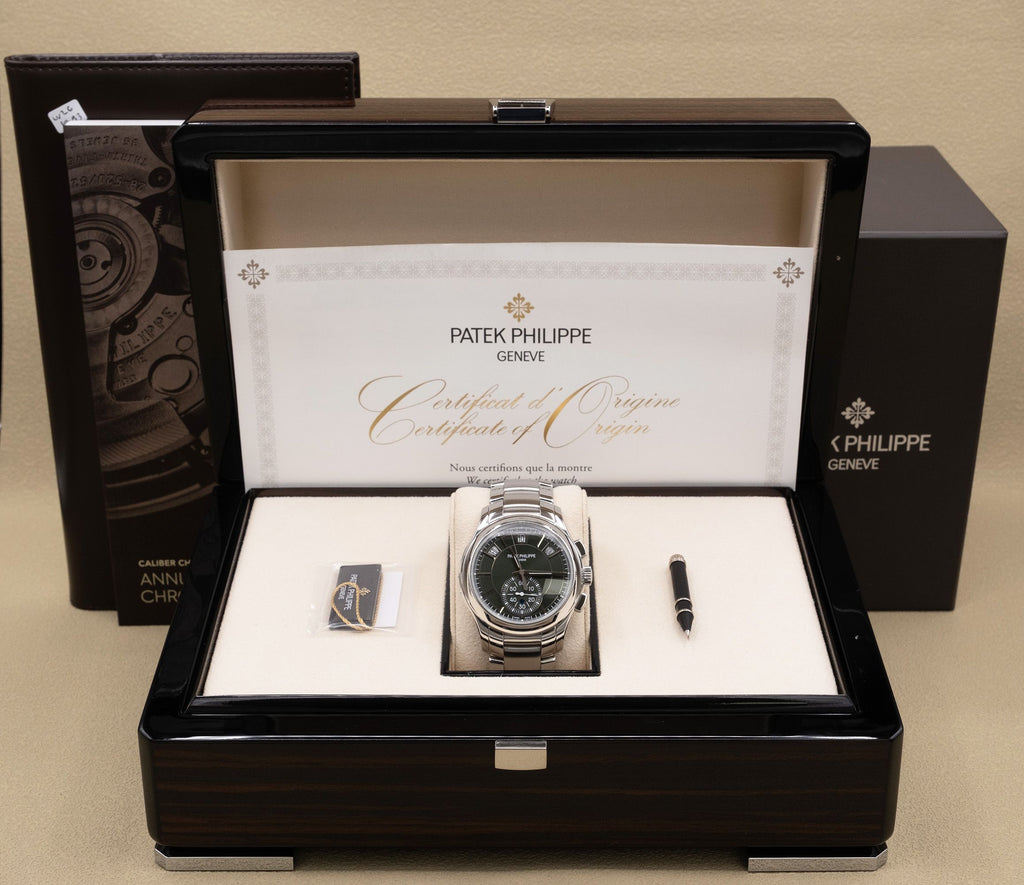 Patek Philippe Complications Flyback Chronograph Annual Calendar Olive Green Sunburst Dial on Bracelet 5905/1A-001 Complete 2024