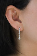 14KT White Gold Pear Natural Diamond Dangle Earrings 1.91ctw E-203PS