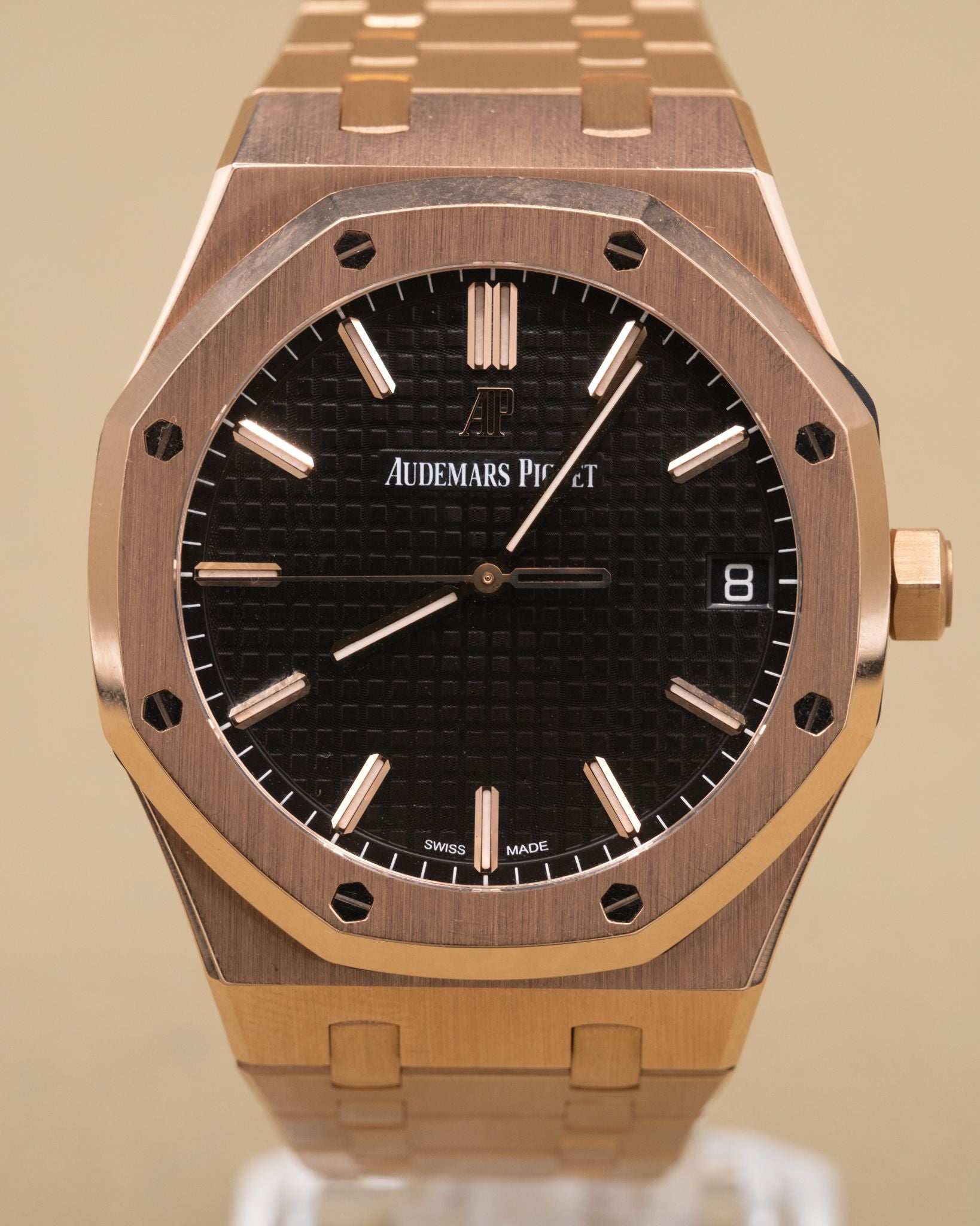 Audemars Piguet Royal Oak Selfwinding Black Dial on Bracelet 15500OR.OO.1220OR.01 Complete 2020