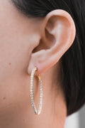 18KT Two-Tone Gold Round Diamond Flexible Hoops 2.35ctw E-235HOOP