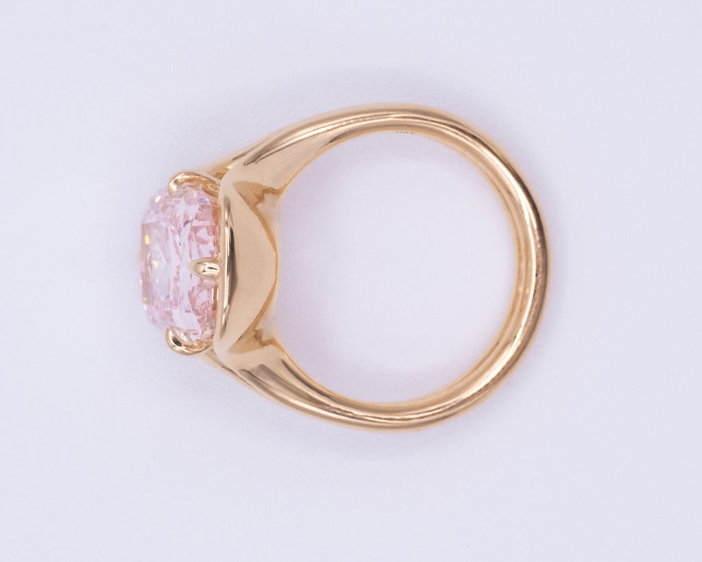 Yellow Gold PINK DIAMOND Engagement Ring 6.24 cts.