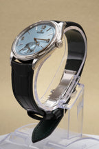 Rolex 1908 Ice Blue Rice-Grain Motif Index Dial on Matt black alligator leather 52506 Complete 2026