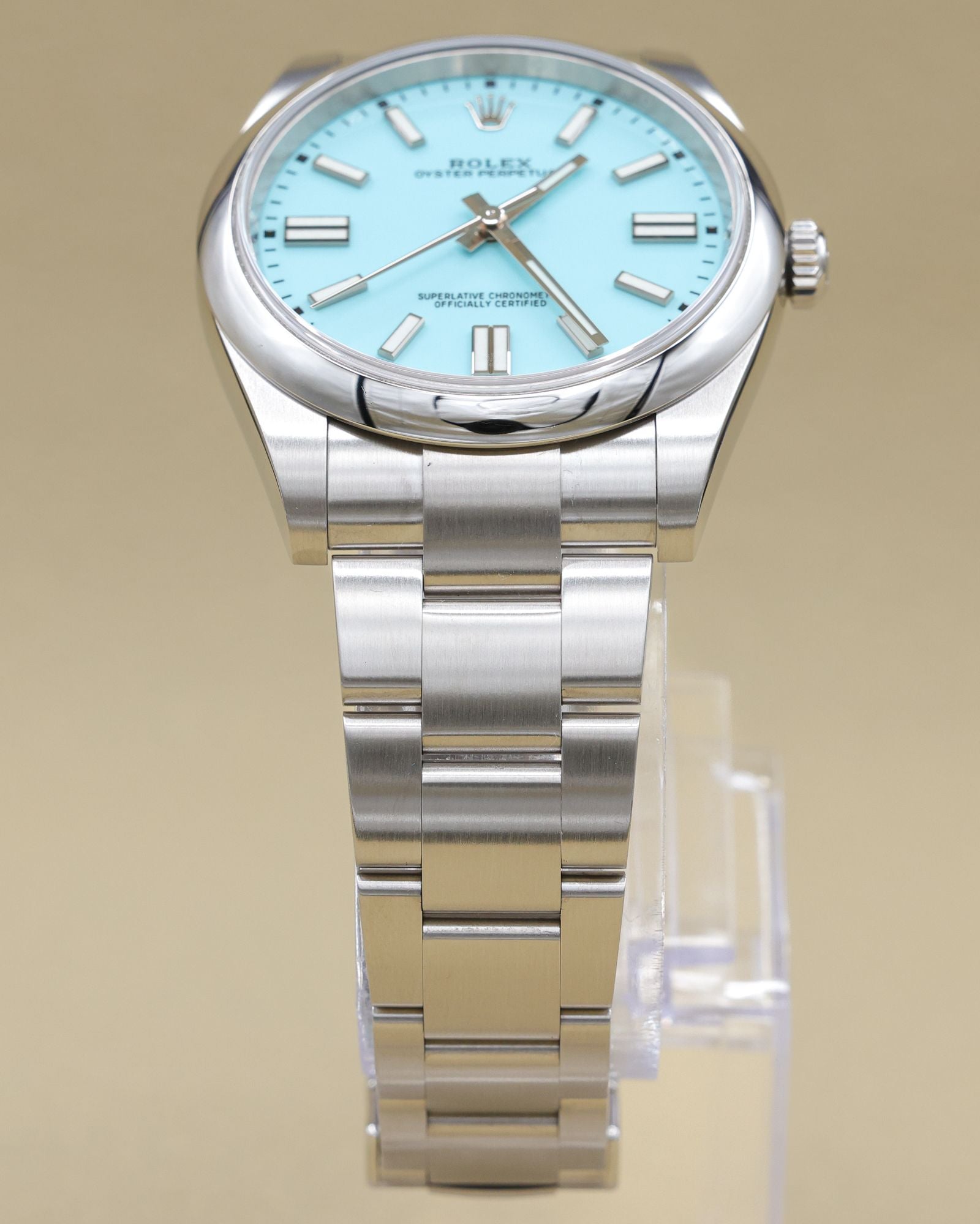 Rolex Oyster Perpetual 41 Turquoise Blue Index Dial on Oyster 124300 Complete 2021